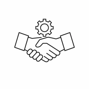 Industrial partnership fastener supplier icon
