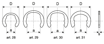 Lock retaining rings - ring and groove dimensions