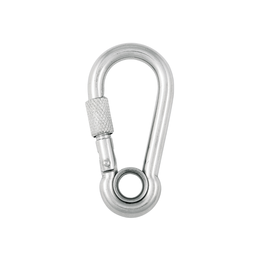 Screw-lock snap hooks with eye