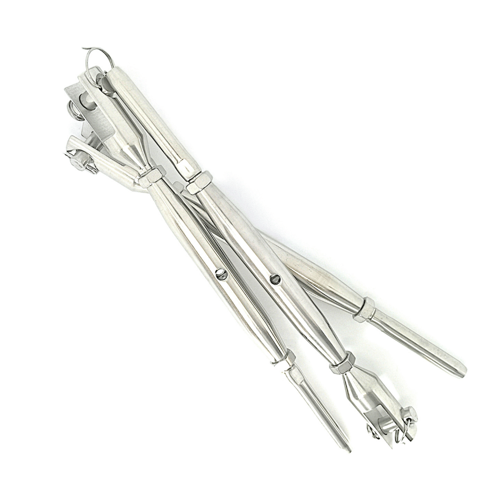 Fork-to-swage turnbuckles