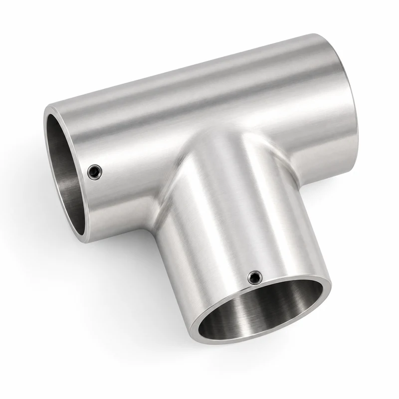 Raccordo corrimano inox a T, 90°