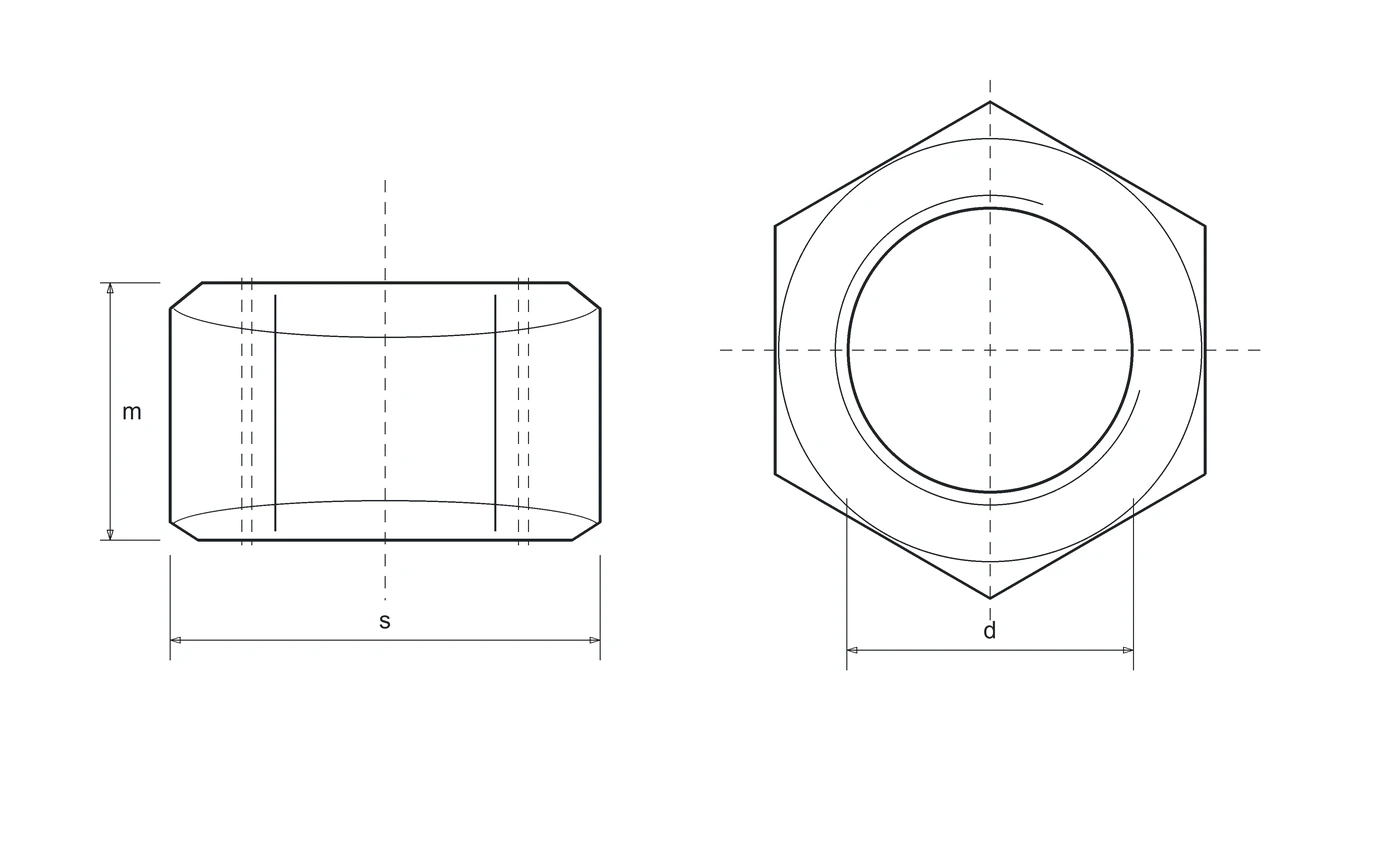 Technical drawing ASME B18.2.2