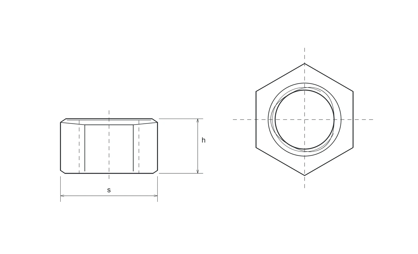 Technical drawing Similar to DIN 980 M