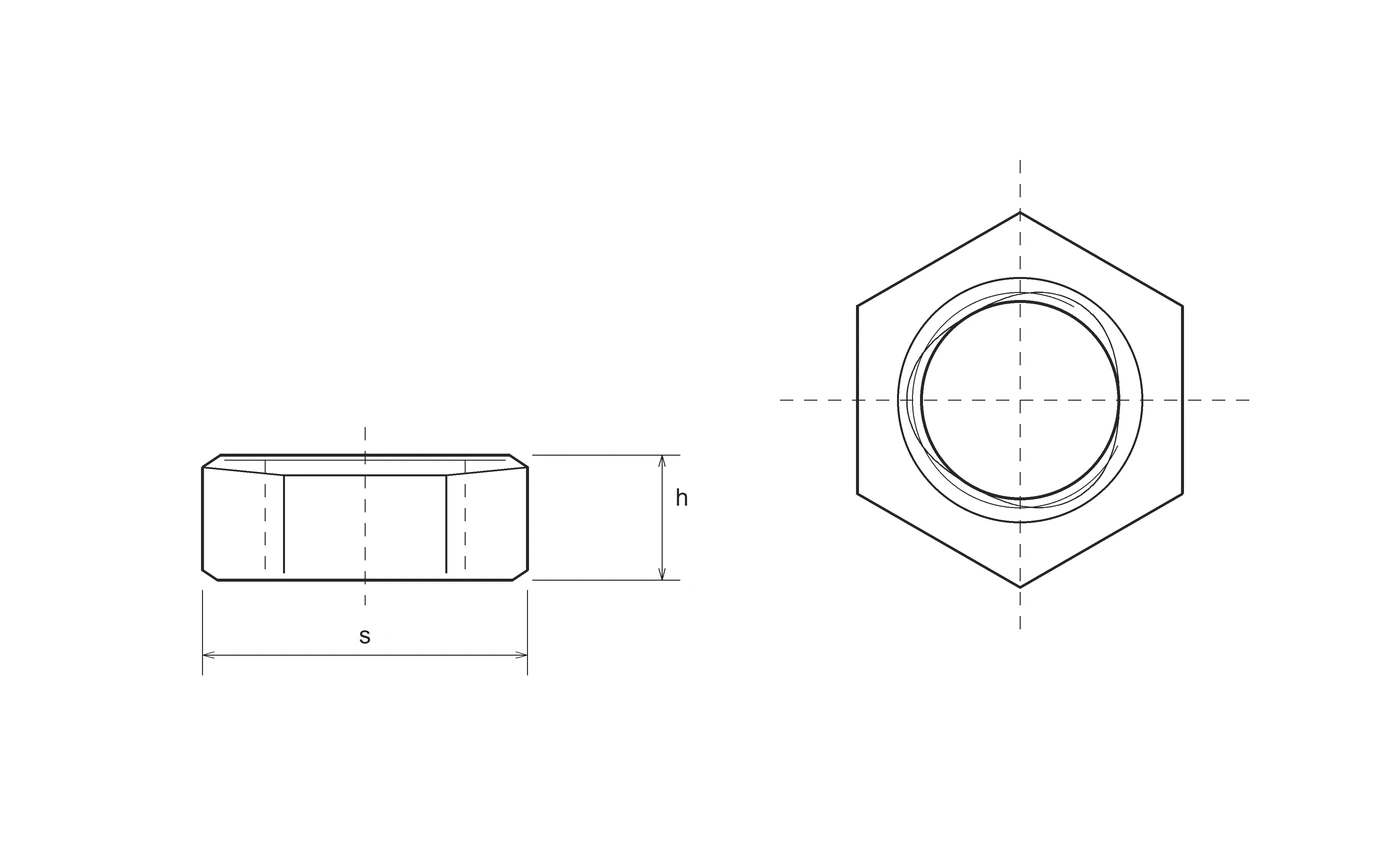 Technical drawing Similar to DIN 980 M