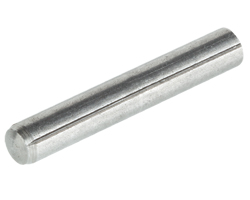 Full-length parallel-grooved pin with chamfer