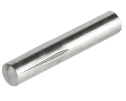 Half-length reverse-taper-grooved pin
