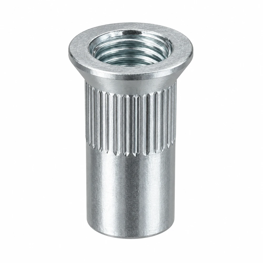 Rivet nut · Countersunk head · Knurled cylindrical · Open end