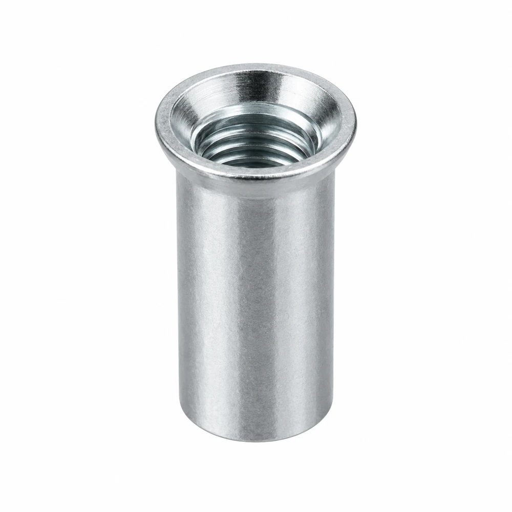 Rivet nut · Countersunk head · Smooth cylindrical · Open end