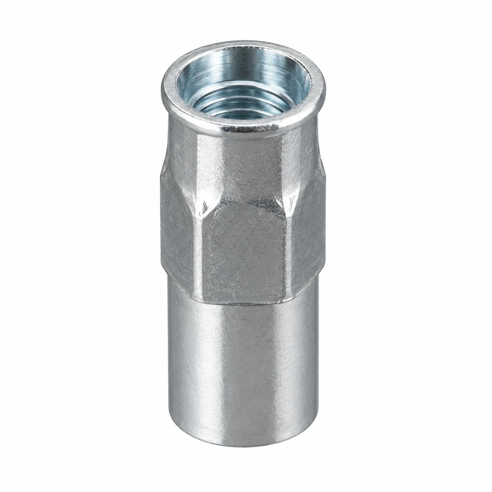 Rivet nut · Reduced head · Half hexagonal, IHB series · Open end