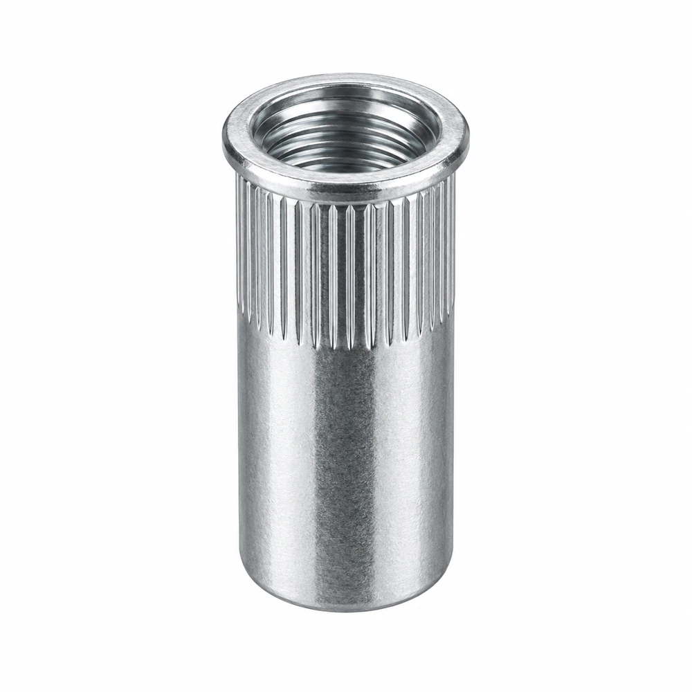 Rivet nut · Reduced head · Knurled cylindrical · Closed end