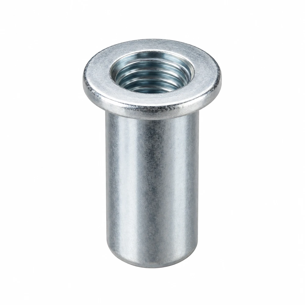 Rivet nut · Round / large head · Smooth cylindrical · Closed end
