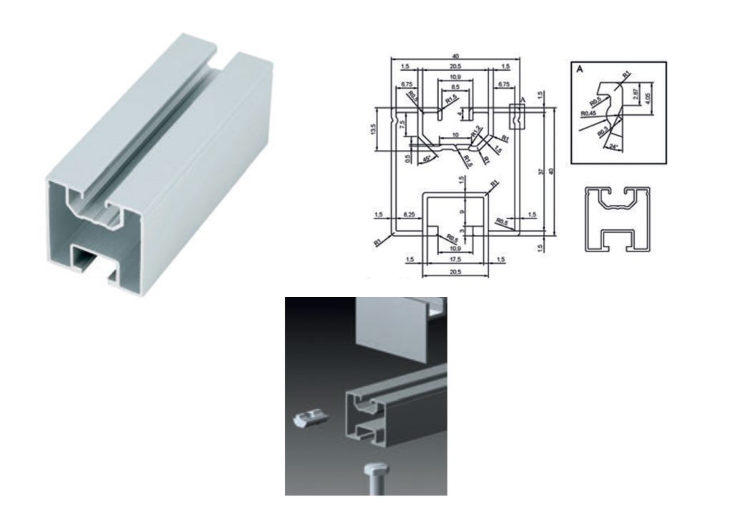 Profilo In Alluminio 90x90 Pesante Chiuso Con Linguetta Asportabile - Foto 9