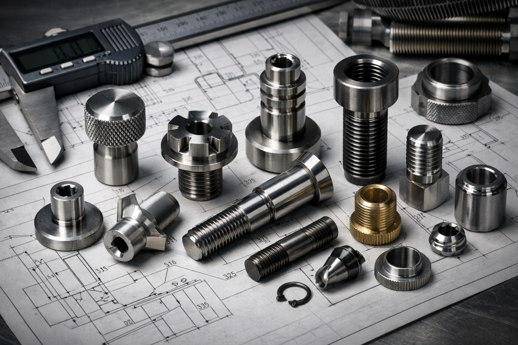 custom industrial fasteners machined components