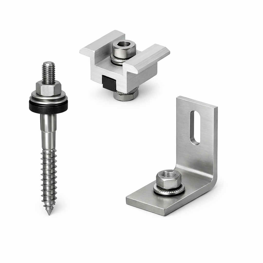 solar mounting fasteners hanger bolt rail clamp photovoltaic