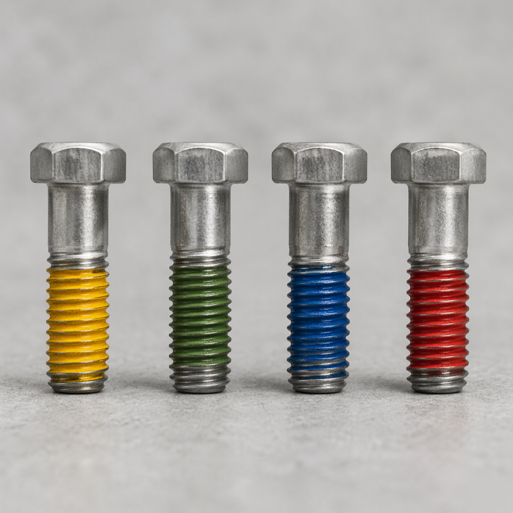 fasteners with pre-applied threadlocker patches and functional coatings on threads
